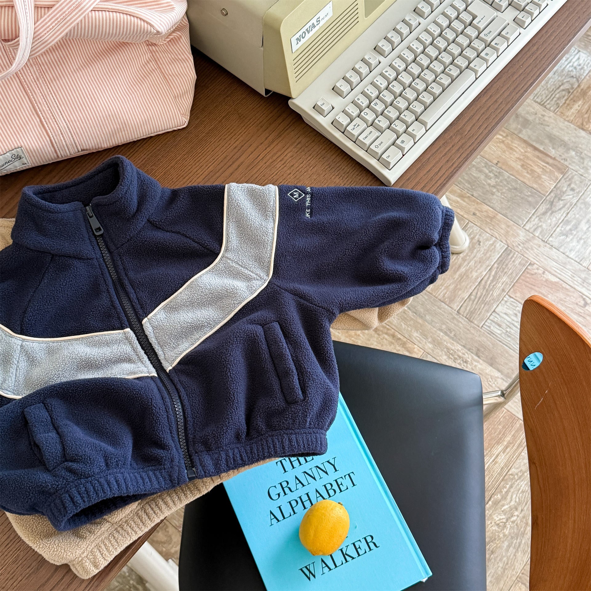 -バイカラージップアップフリースジャケットブルゾン裏起毛防寒アウター【mh0010912】 - mamahalo shop - ショートコート・ジャケット・ジャンパー -  べビー服 - 子供服 - 男の子 - 女の子