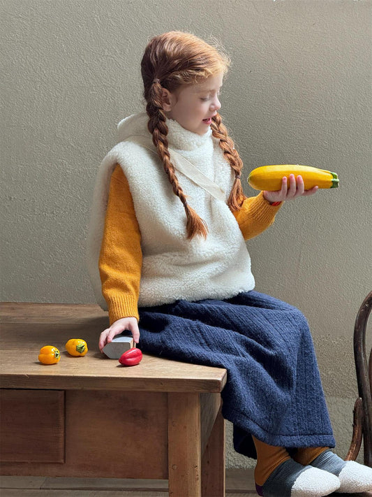 ボトルネックベスト ボア素材 ハイネック フード付き アウター 重ね着【mh0011734】