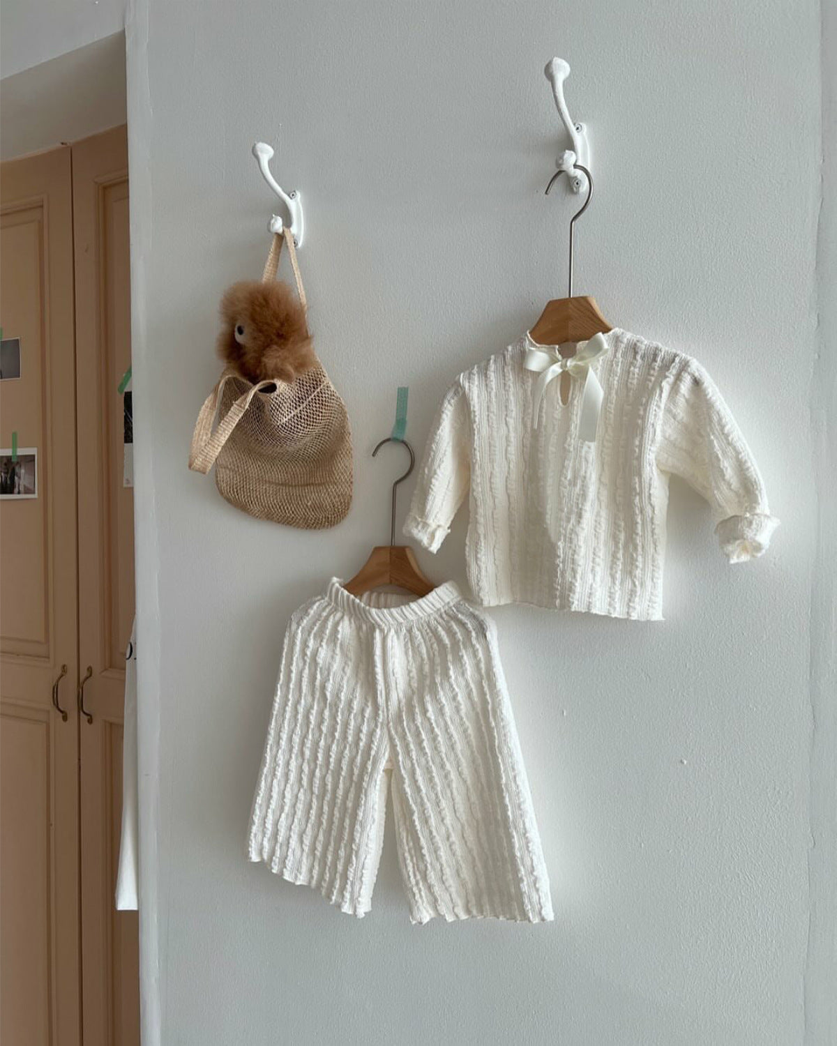 Kids' Ribbon Long-Sleeve Wide-Leg Pants Set [mh0013879]