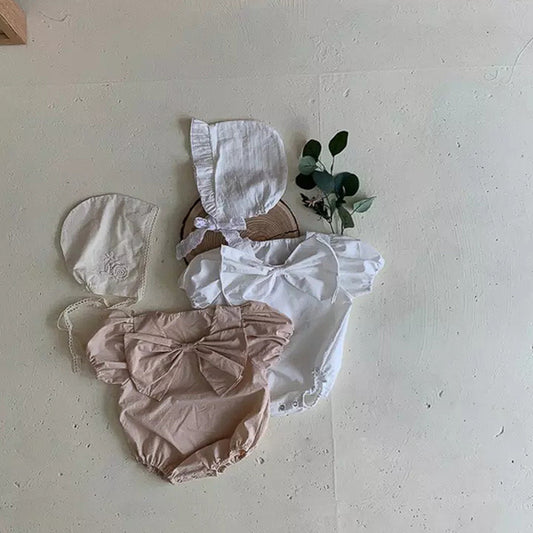 Big Bow Cotton Romper リボン ロンパース【mh0012617】