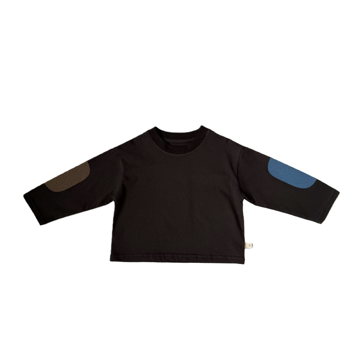 キッズ パッチワーク ルーズ ドロップショルダー 長袖Tシャツ【mh0014345】