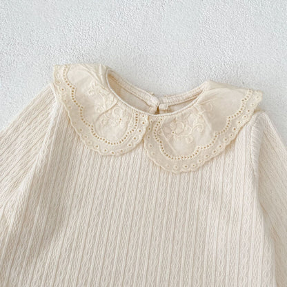 -ビッグフリルレース襟長袖Tシャツ【mh0010855】 - mamahalo shop - 長袖Tシャツ -  べビー服 - 子供服 - 男の子 - 女の子