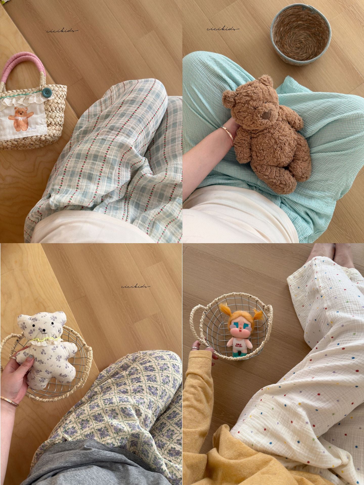Gauze Loungewear Long Pants ドット イージー ロングパンツ【mh0013310】