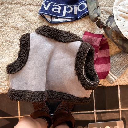 フェイクムートンボアベスト もこもこ ダッフルベスト【mh0011904】