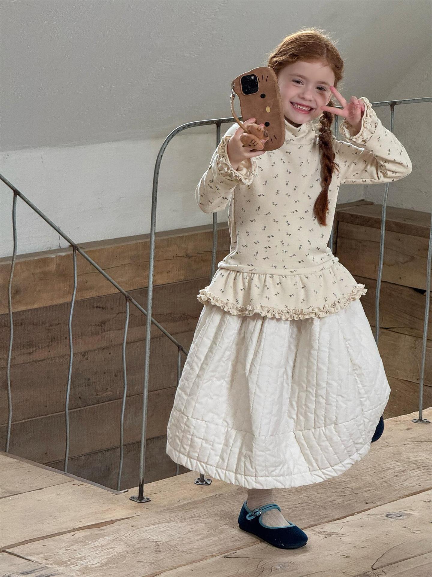 キルティングスカート 厚手 キルト ミモレ丈 無地 花柄【mh0011750】