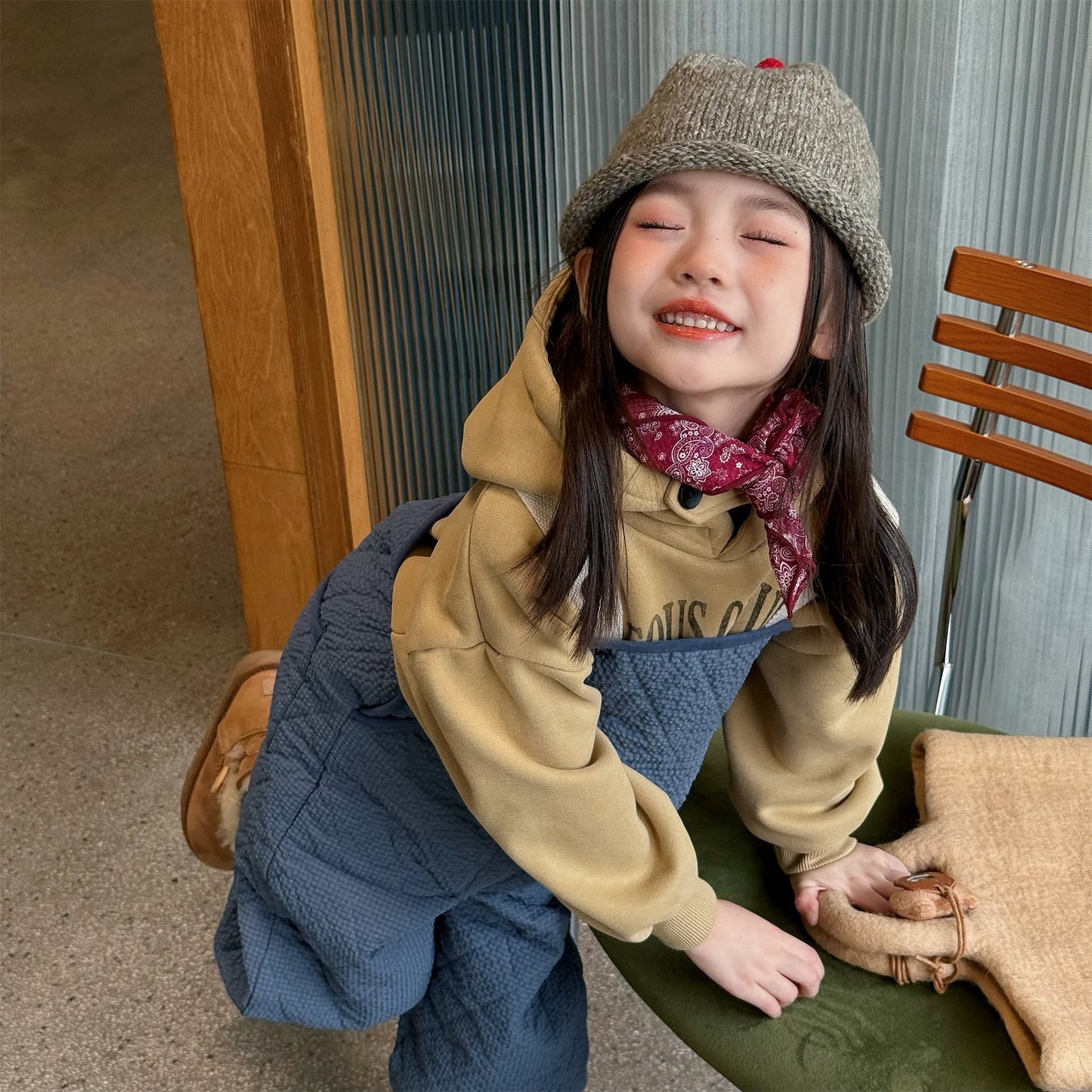 キルトサロペットオーバーオール 防寒 サスペンダーパンツ【mh0011910】