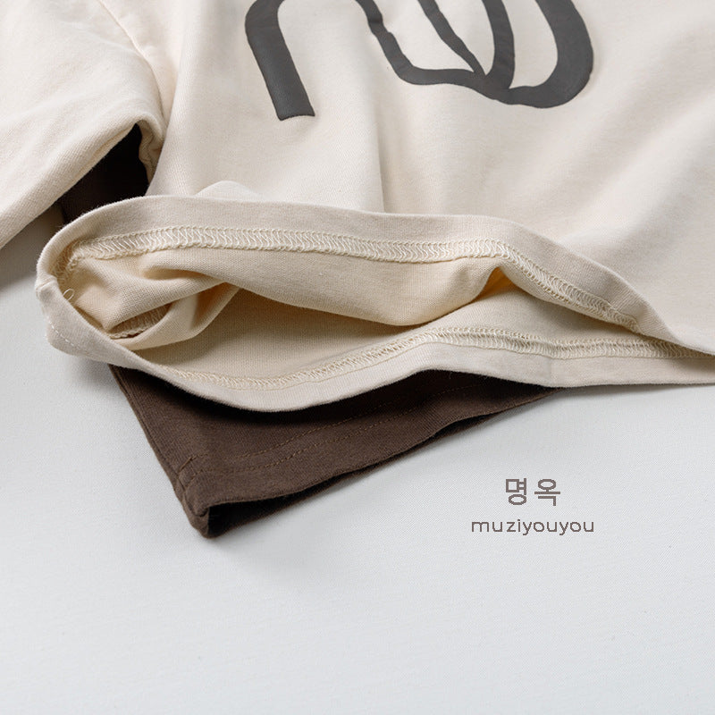 -幾何学プリント長袖Tシャツ【mh0010861】 - mamahalo shop - 長袖Tシャツ -  べビー服 - 子供服 - 男の子 - 女の子