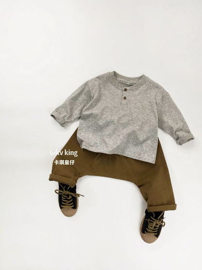 Khaki Cotton Wide Leg Sarrouel Pants サルエルパンツ【mh0012578】