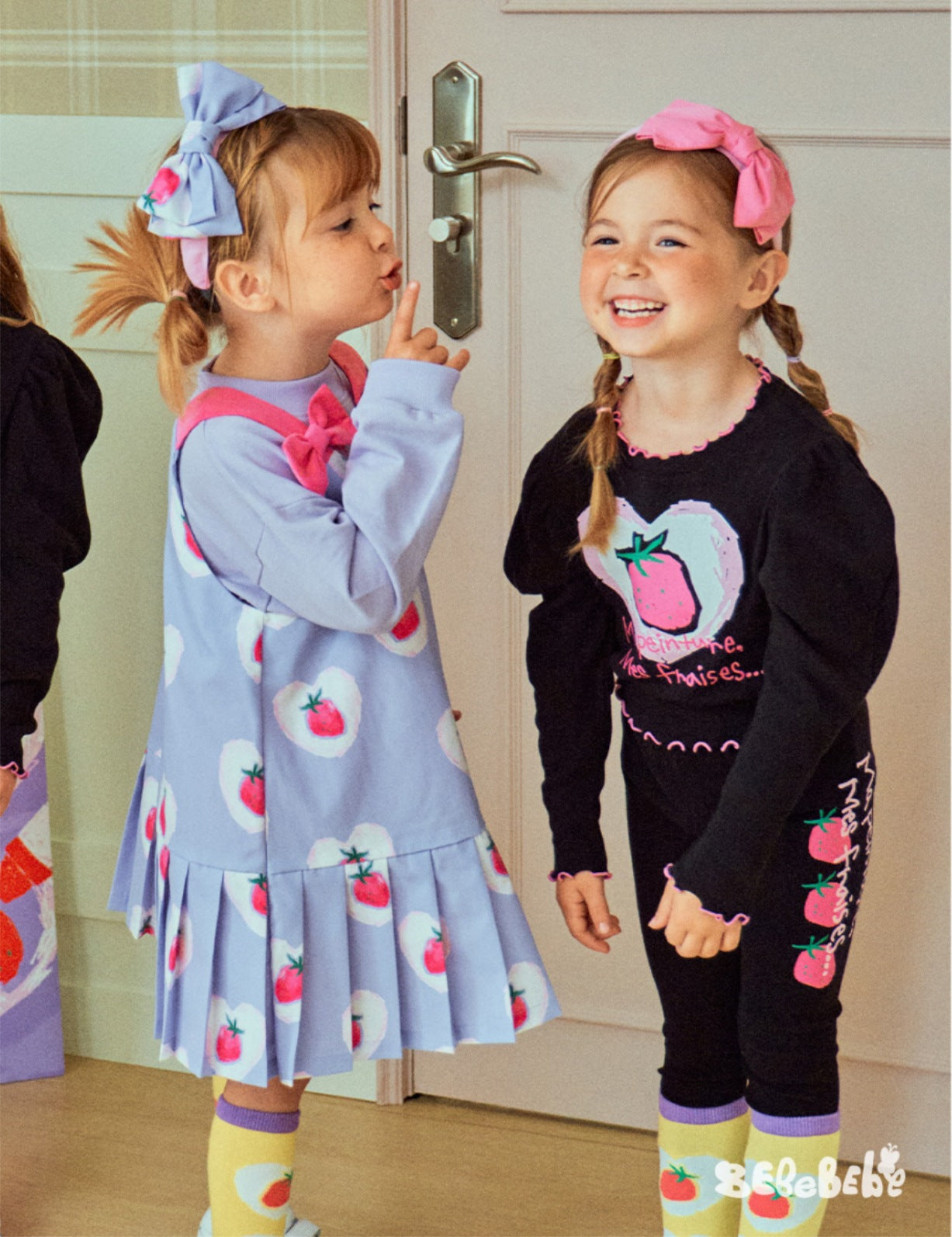 -いちごプリント長袖トップス/フリルレギンス/フリルワンピース/ノースリーブプリーツワンピース【mh0010988】 - mamahalo shop - ノースリーブワンピース -  べビー服 - 子供服 - 男の子 - 女の子