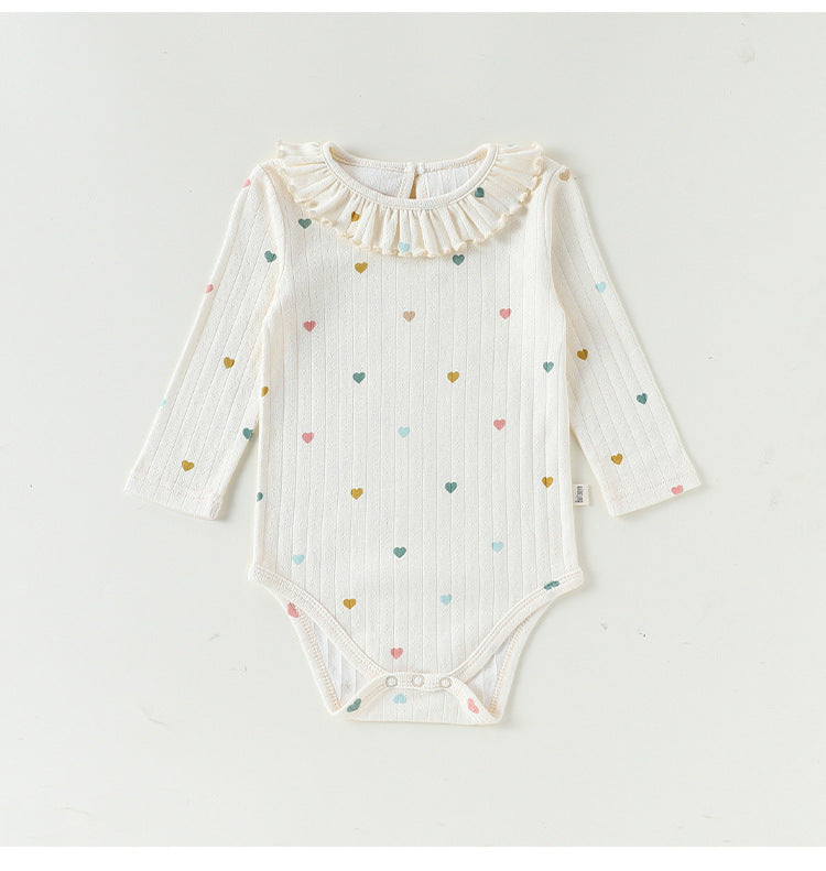 ベビー ラッフルカラー 長袖 ロンパース【mh0013949】
