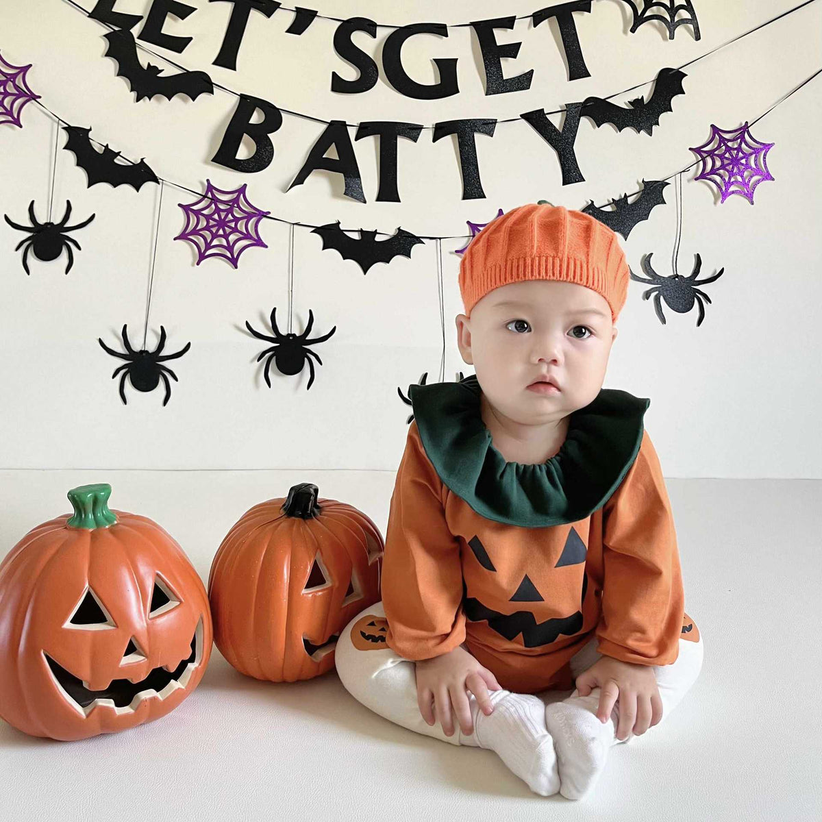 ベビー ハロウィン パンプキン フリルカラー 長袖ロンパース レギンスパンツ【mh0007307】 - Mamahalo shop