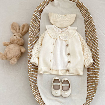 -ビッグフリルレース襟長袖Tシャツ【mh0010855】 - mamahalo shop - 長袖Tシャツ -  べビー服 - 子供服 - 男の子 - 女の子