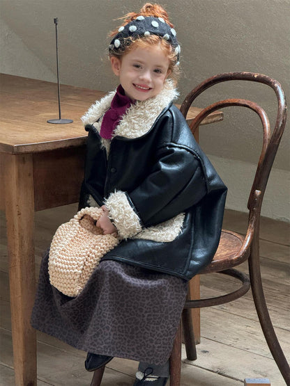 ミドル丈コート ボア切替 レザーライク リバーシブル アウター ジャケット【mh0011731】