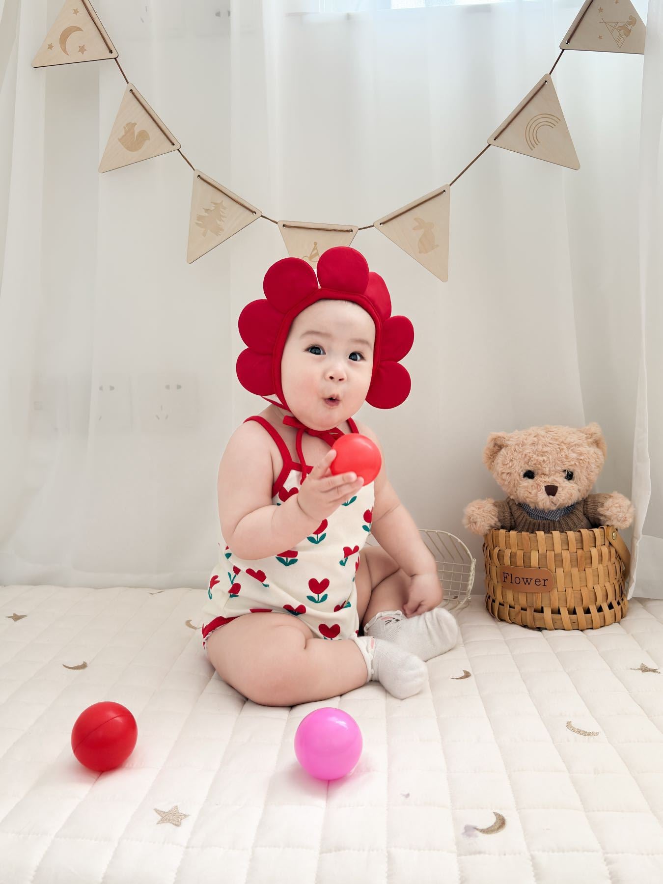 Flower Camisole Flower Hat Jumpsuit チューリップ キャミソールロンパース コスチューム【mh0013365】