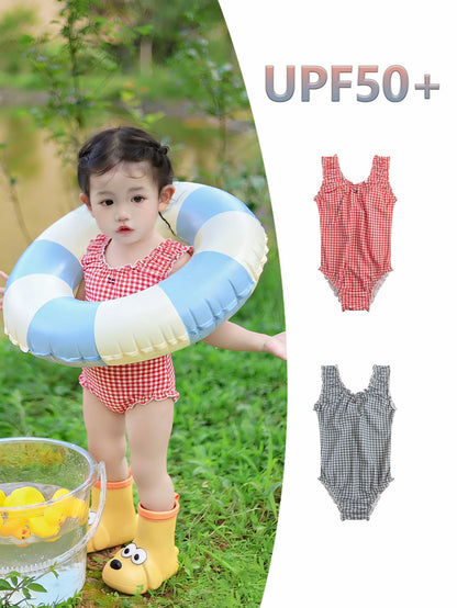 UPF50 Plus Gingham Ruffled One-piece ギンガムチェック 水着【mh0012602】