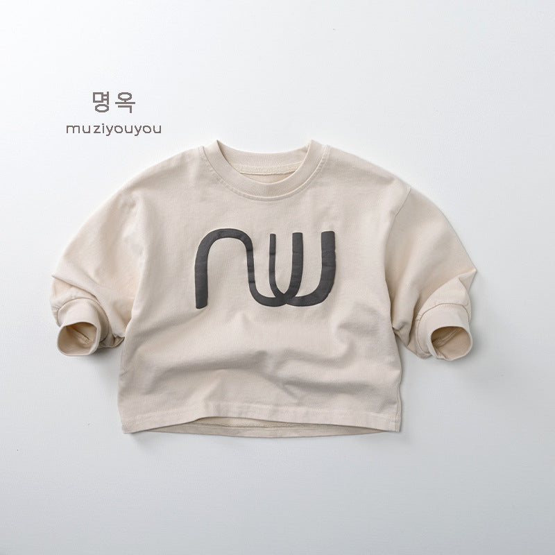 -幾何学プリント長袖Tシャツ【mh0010861】 - mamahalo shop - 長袖Tシャツ -  べビー服 - 子供服 - 男の子 - 女の子