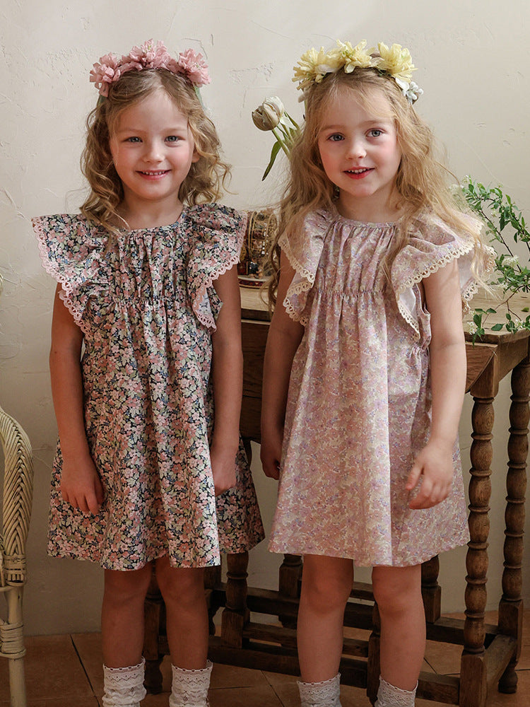 Floral Butterfly Dress 花柄 バタフライスリーブワンピース【mh0012983】