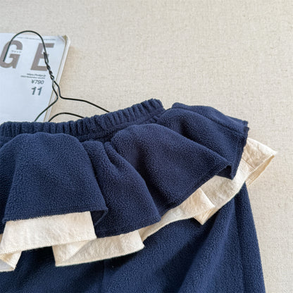 -ビッグフリルスカート付きボアパンツ フリースパンツ【mh0010817】 - mamahalo shop - ロングパンツ・スウェットパンツ -  べビー服 - 子供服 - 男の子 - 女の子