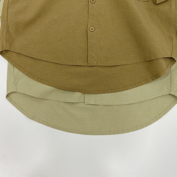 Camisa de manga larga holgada con bolsillos para niños【mh0013927】