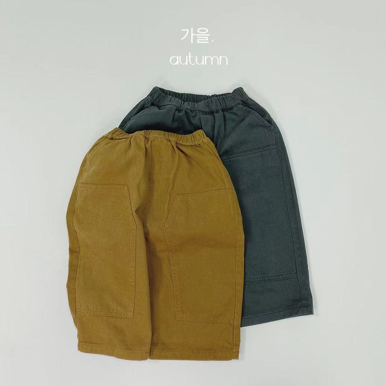 キッズ パッチワーク ルーズ ワークパンツ【mh0013928】