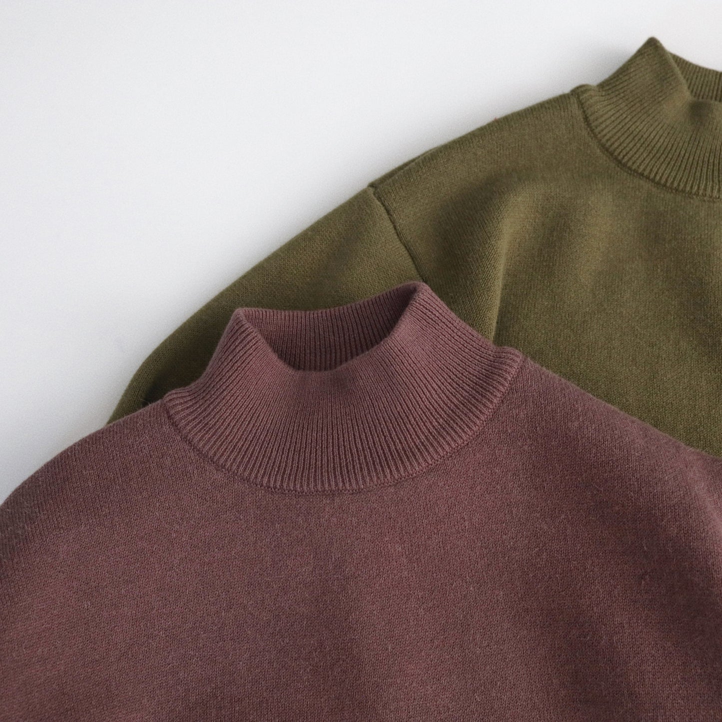 ハイネックセーター ニット 裏ファーフリース シンプル ボトルネック【mh0011778】