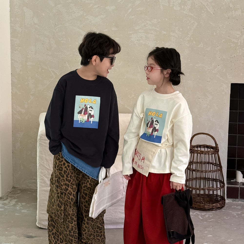 -アルファベットプリント長袖Tシャツ【mh0010760】 - mamahalo shop - 半袖Tシャツ -  べビー服 - 子供服 - 男の子 - 女の子