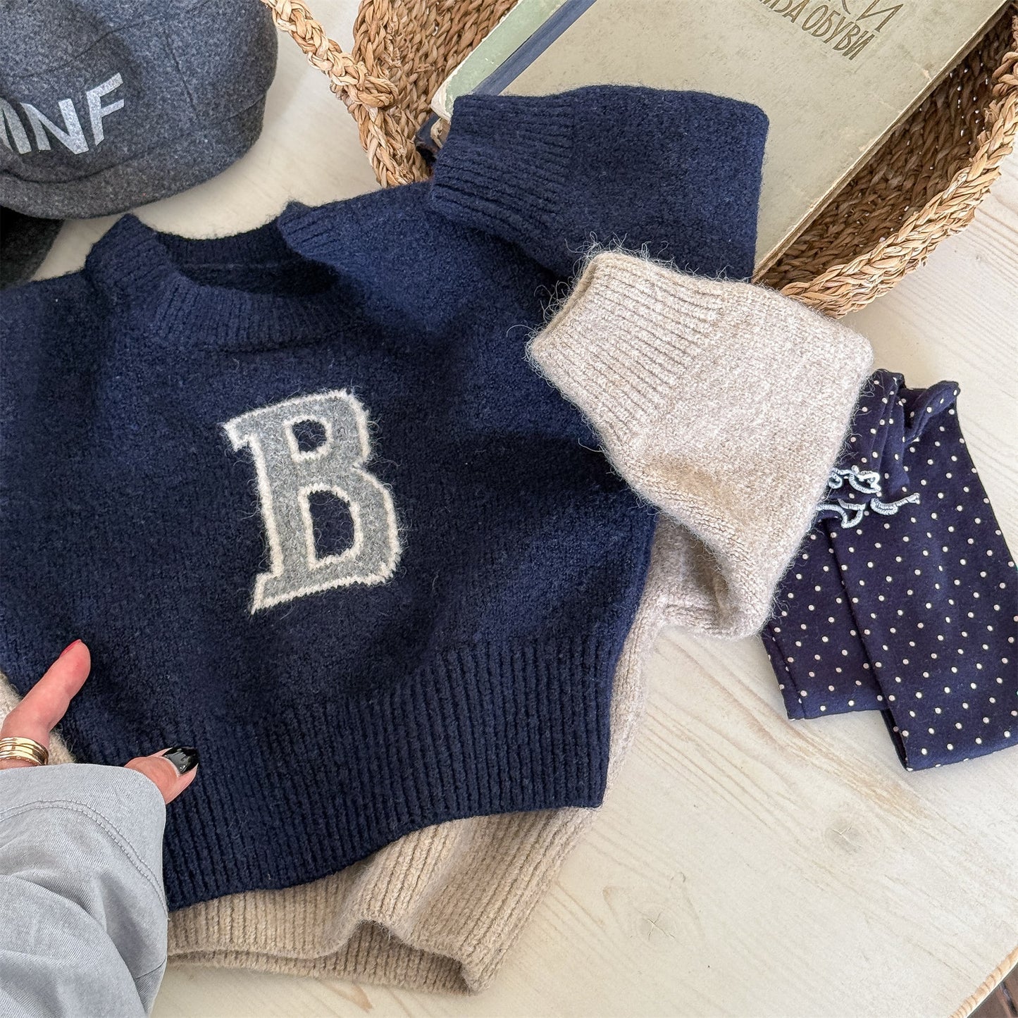 -ビッグワッペンニットセータープルオーバー【mh0010813】 - mamahalo shop - ニット・セーター -  べビー服 - 子供服 - 男の子 - 女の子