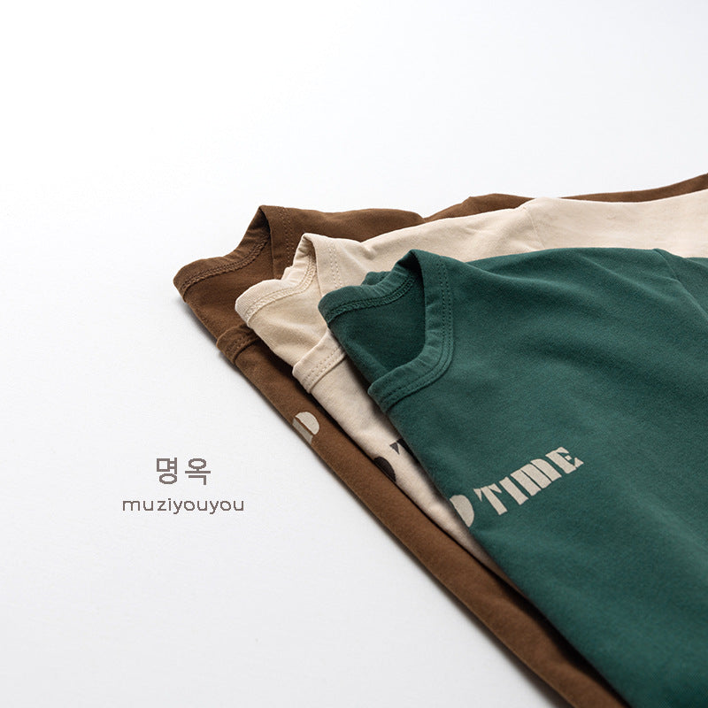 -GOOD TIMEロゴプリント長袖Tシャツ【mh0010864】 - mamahalo shop - 長袖Tシャツ -  べビー服 - 子供服 - 男の子 - 女の子