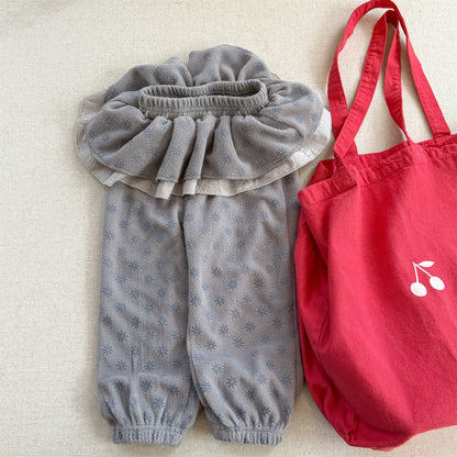 -ビッグフリルスカート付きボアパンツ フリースパンツ【mh0010817】 - mamahalo shop - ロングパンツ・スウェットパンツ -  べビー服 - 子供服 - 男の子 - 女の子