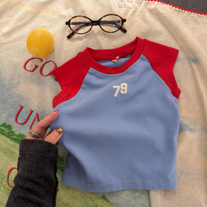 Contrast Raglan Sleeve Numeric Tee コットン ラグラン Tシャツ【mh0012661】