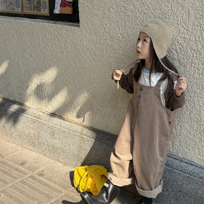 -コーデュロイオーバーオール サロペット ワイドパンツ【mh0010811】 - mamahalo shop - オーバーオール -  べビー服 - 子供服 - 男の子 - 女の子