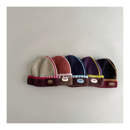 キッズ帽子 カラーブロック ニットキャップ ビーニー【mh0011810】