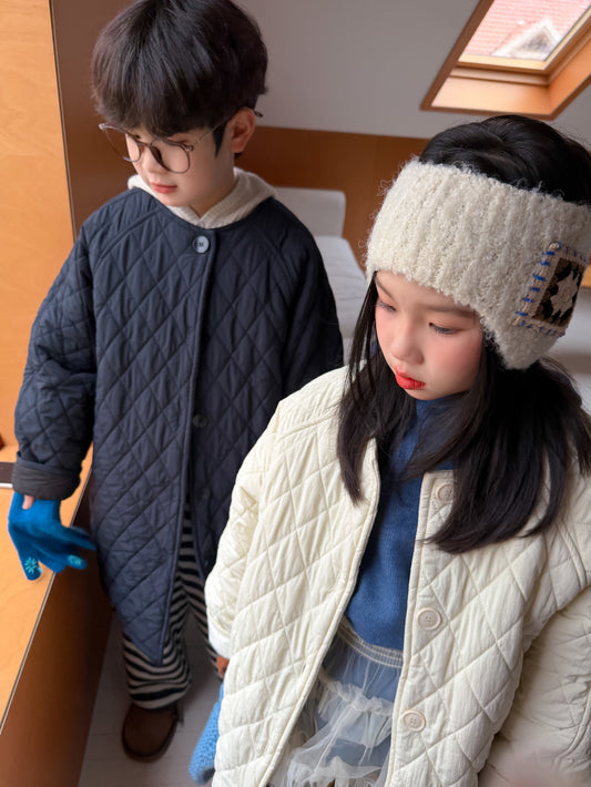 ミドル丈キルトコート キルティング ノーカラー アウター【mh0011878】