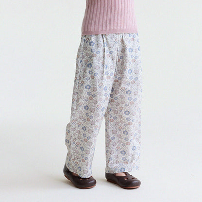 Floral Print Cotton Long Pants ドット柄 ロングパンツ【mh0013169】