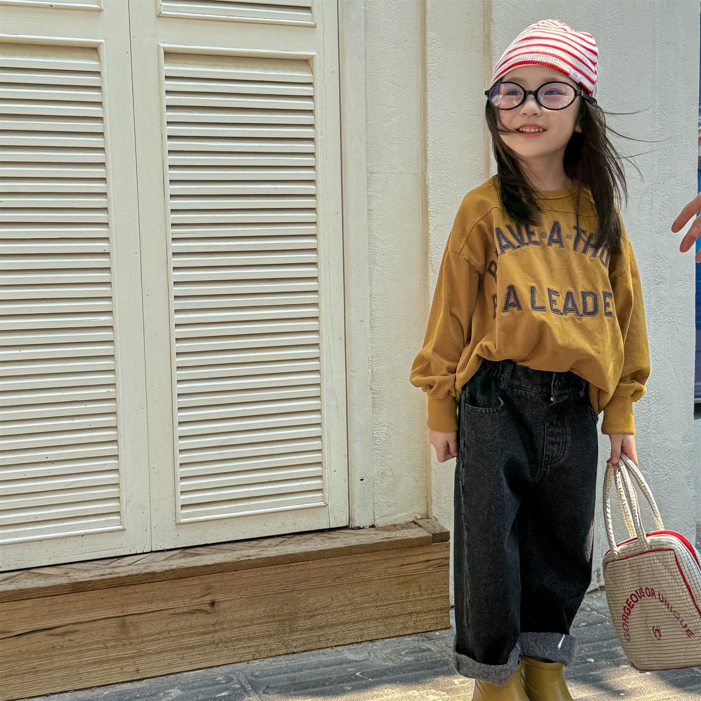 -キャラクタープリントポケットデニムパンツ ワイドパンツ【mh0010808】 - mamahalo shop - デニムパンツ -  べビー服 - 子供服 - 男の子 - 女の子