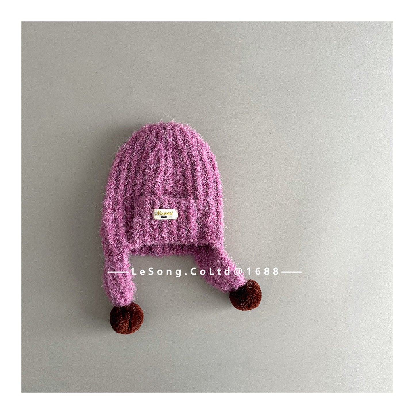 キッズ帽子 ニット 耳当て付きニットキャップ【mh0011799】