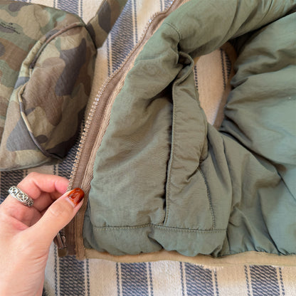 パッチワークベスト 裏ボアフリース スタンドカラー【mh0011920】