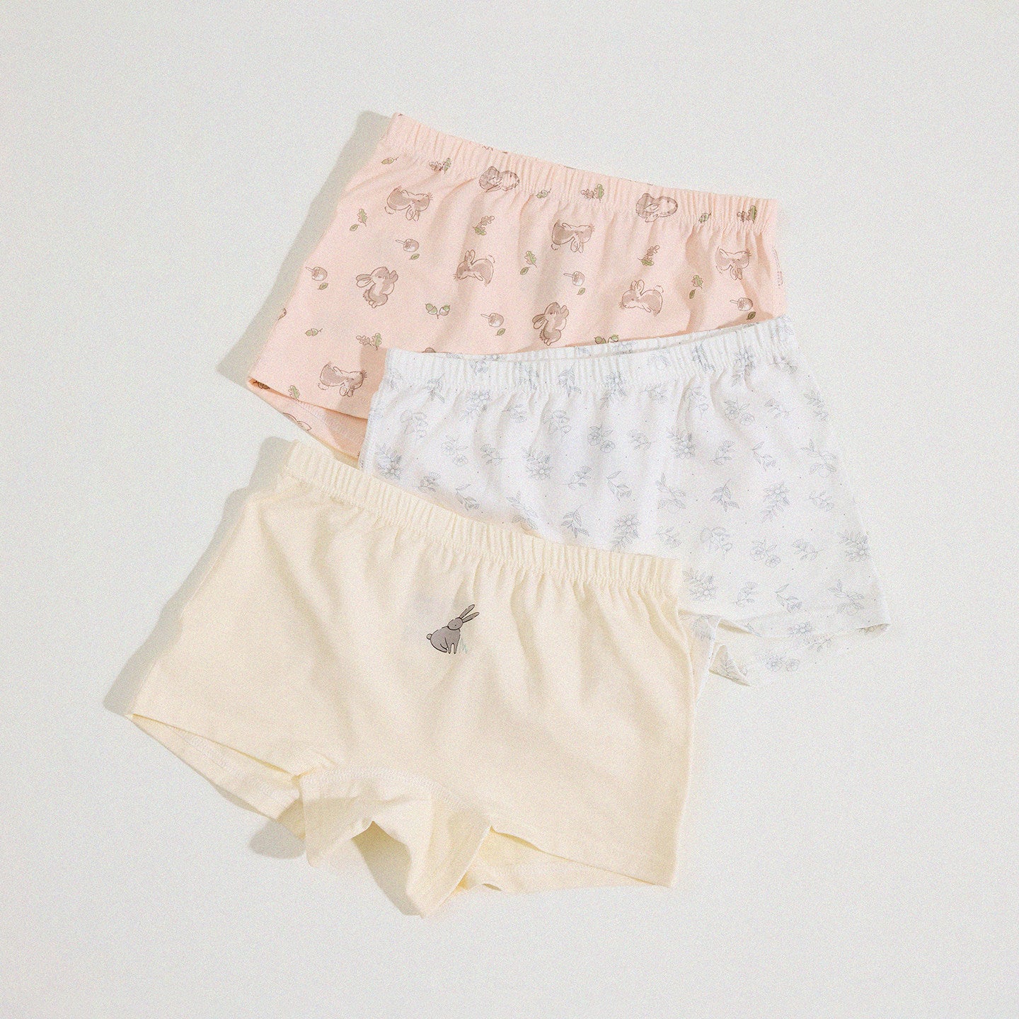 Girls' Cartoon Breathable Boxer Shorts ボタニカルプリント ボクサーパンツ【mh0013205】