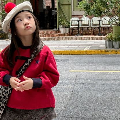 -ナンバーワッペン星柄フリーストレーナー【mh0010909】 - mamahalo shop - トレーナー・フーディ -  べビー服 - 子供服 - 男の子 - 女の子