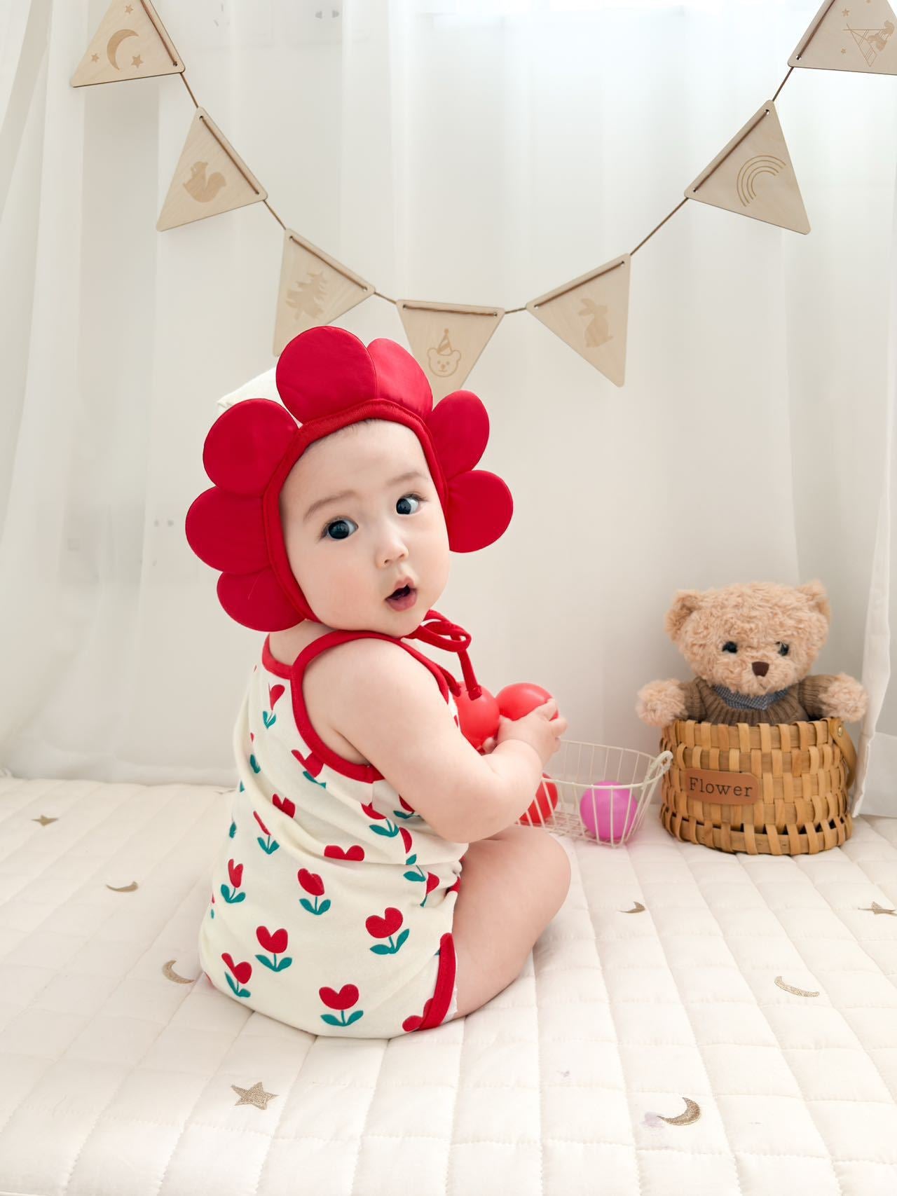 Flower Camisole Flower Hat Jumpsuit チューリップ キャミソールロンパース コスチューム【mh0013365】
