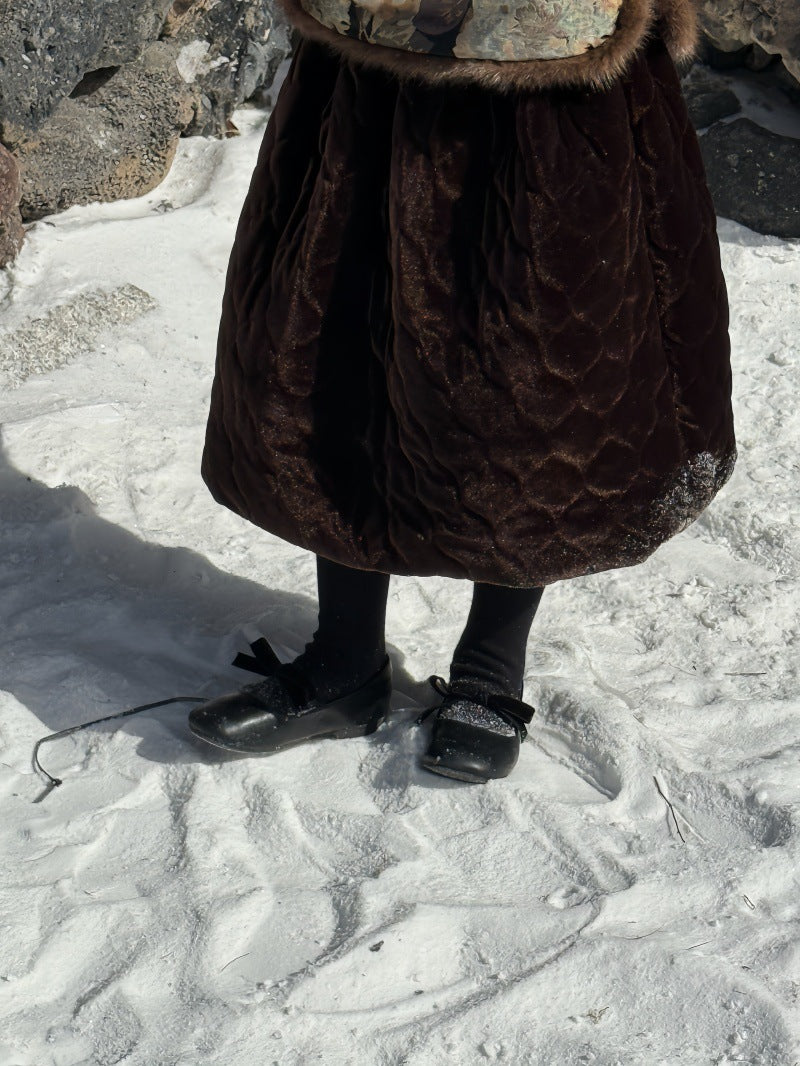 キルトスカート キルティング ビーズ刺繍【mh0011883】