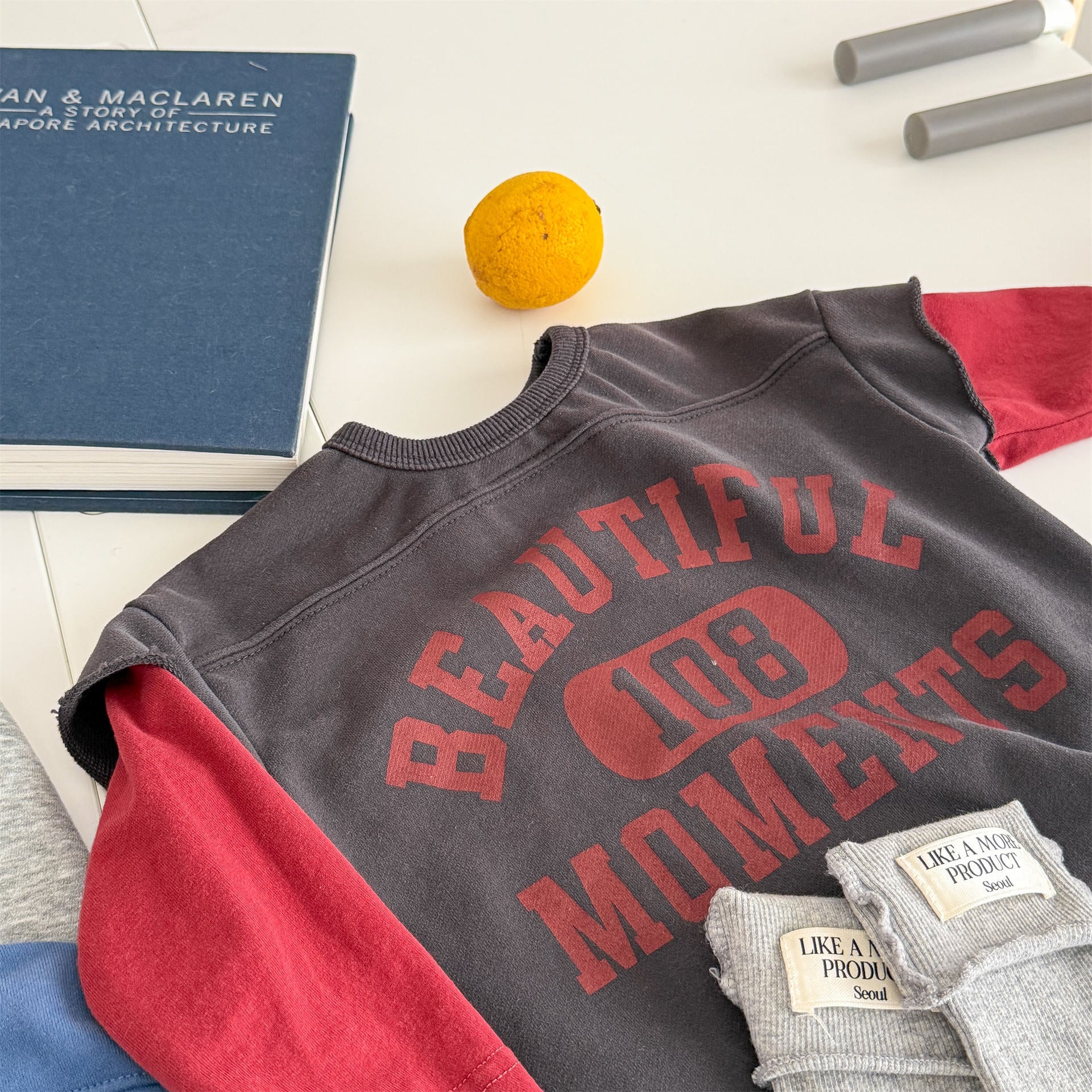 -ロゴプリントベストドッキング長袖Tシャツ スウェット【mh0010806】 - mamahalo shop - 長袖Tシャツ -  べビー服 - 子供服 - 男の子 - 女の子