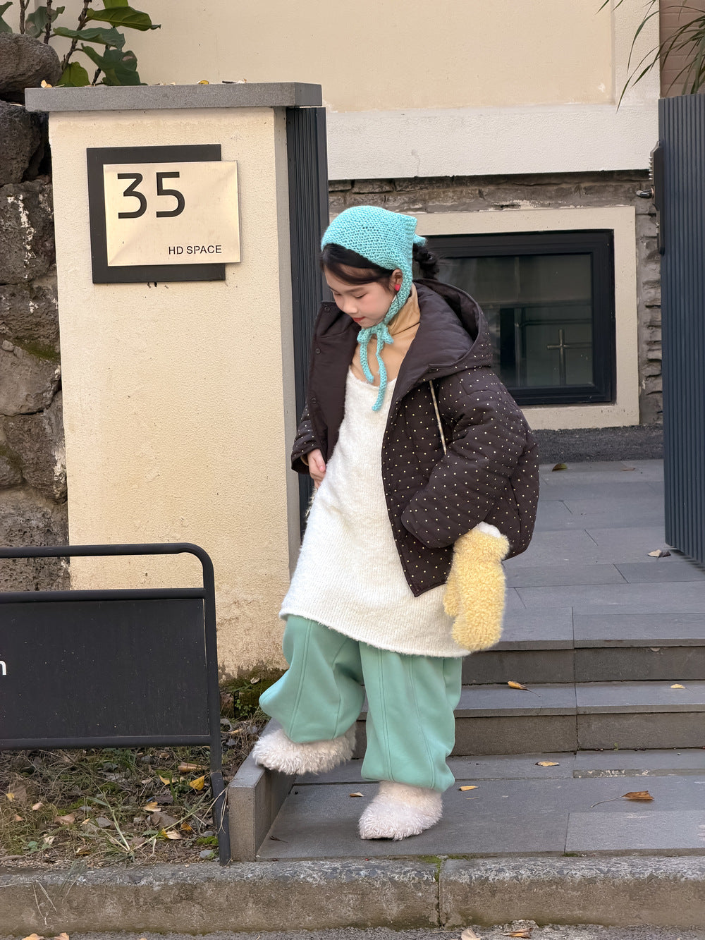 中綿ブルゾンジャケット 水玉ドットプリント フーディ アウター【mh0011861】