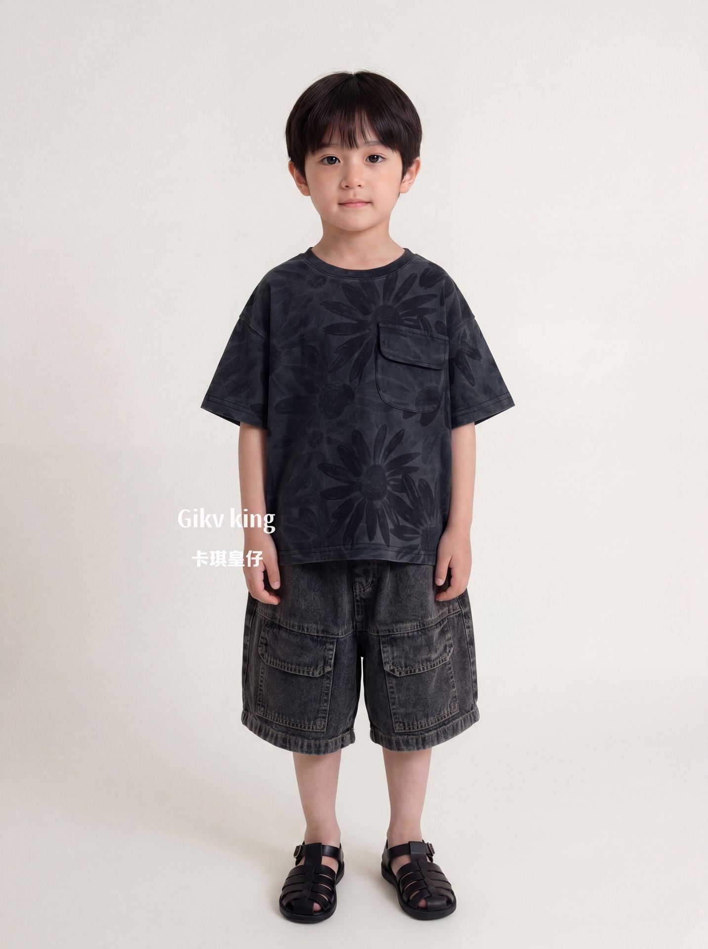 Abstract Daisy Print Tee マーガレット 半袖Tシャツ【mh0013484】