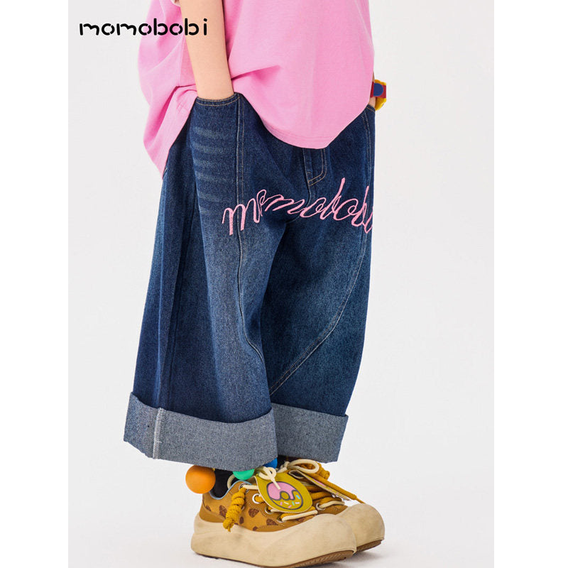 Letter Embroidered Denim Pants 刺繍 デニムパンツ【mh0013003】