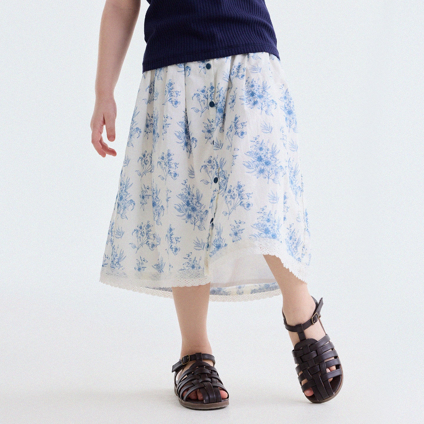 French Floral Lace Cotton Skirt レース ショートスカート【mh0013204】