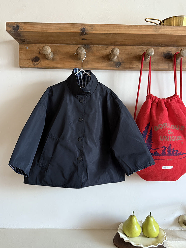 -リバーシブルスタンドカラーコートジャケット【mh0011041】 - mamahalo shop - ショートコート・ジャケット・ジャンパー -  べビー服 - 子供服 - 男の子 - 女の子