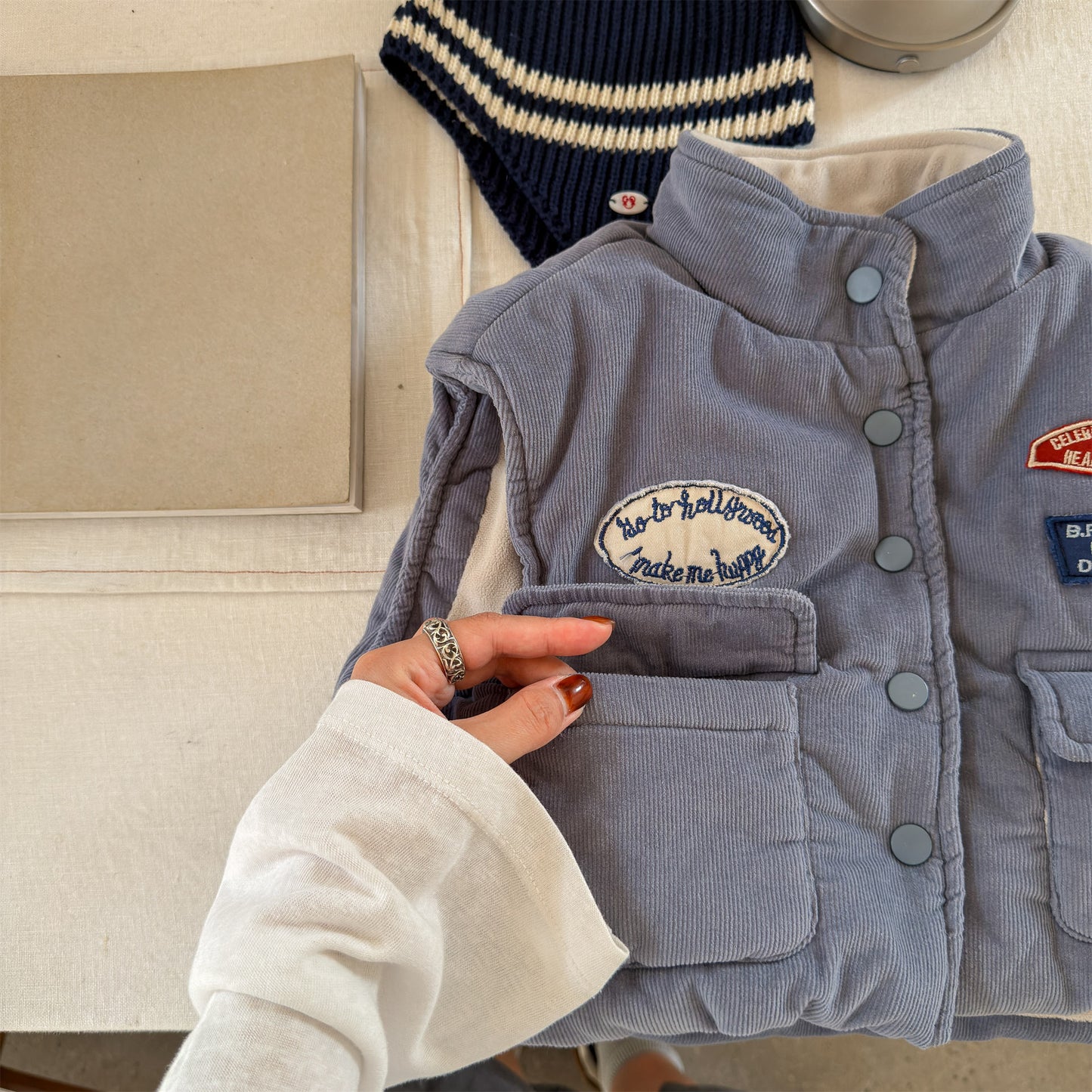 中綿ベスト 裏フリース フィッシャーマンベスト アウター【mh0011905】