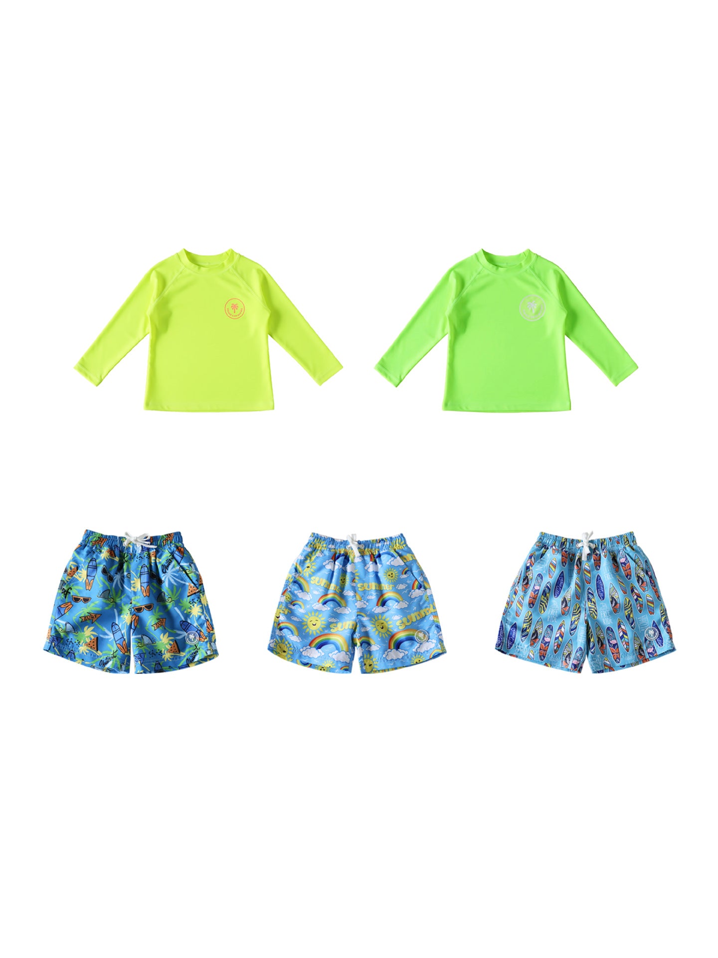Traje de baño de manga larga fluorescente UPF50 Plus Traje de baño de manga larga [mh0012591]