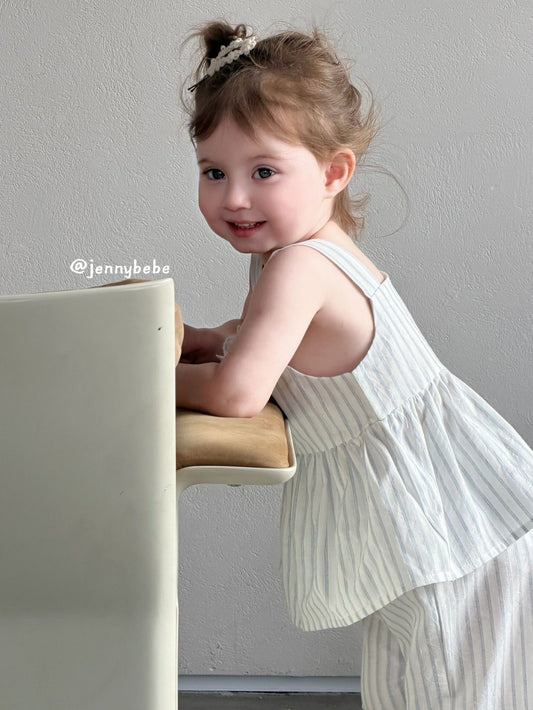 Striped Cami Wide Pants Set